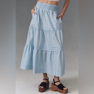 Anthropologie Blue Somerset Maxi Skirt